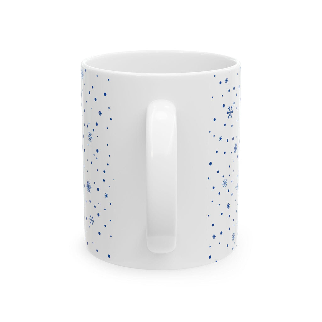 Blue Snowflake Pattern Mug | Ceramic Coffee Cup (11oz, 15oz)