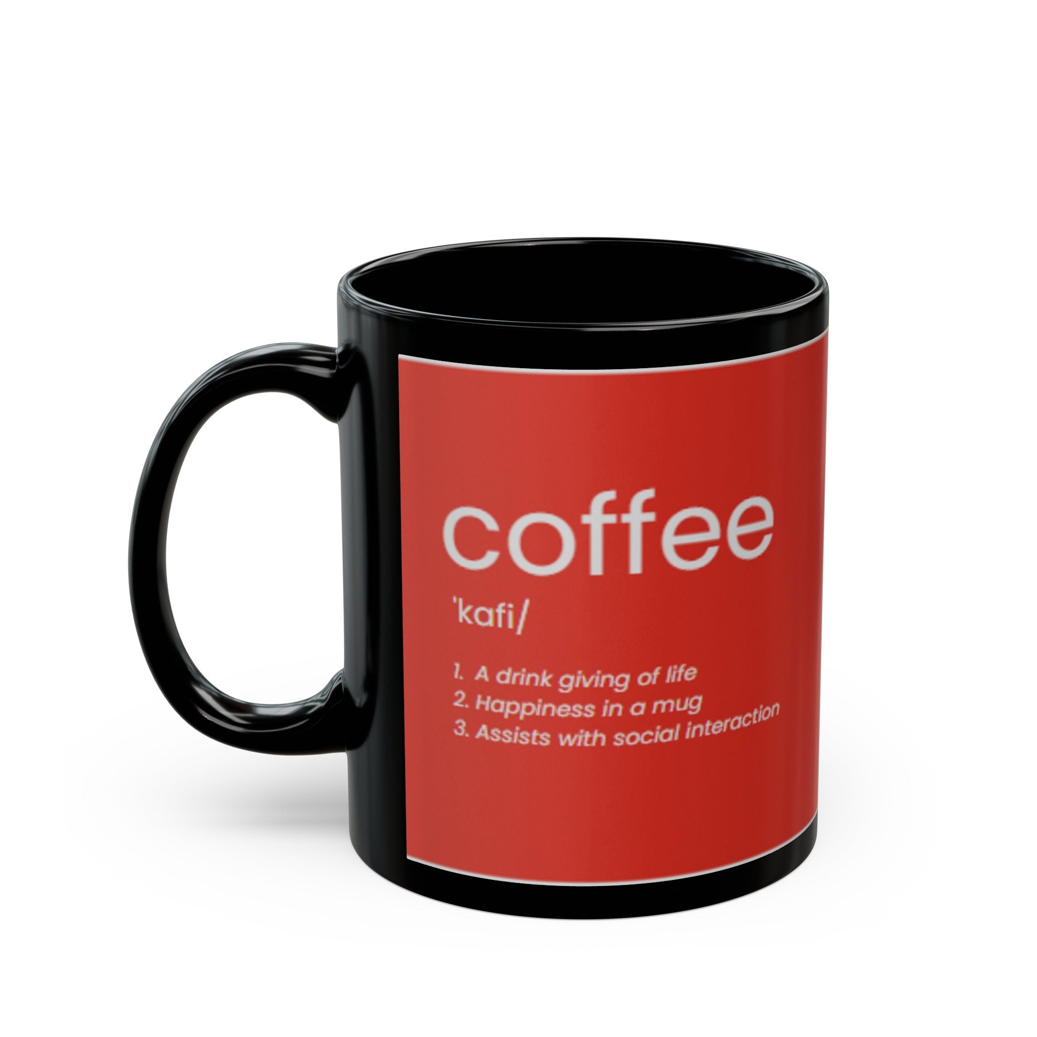 Definition of Coffee Black Mug (11oz, 15oz)