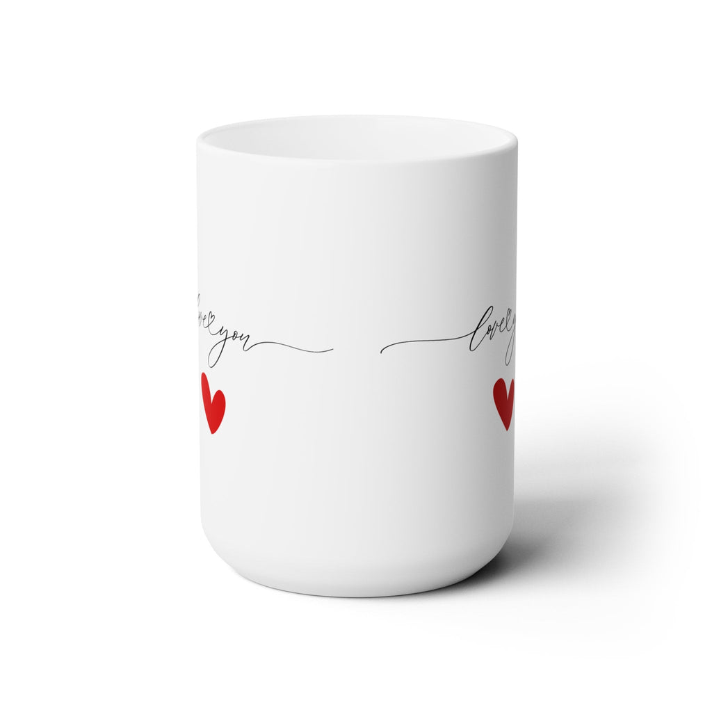 Love You Heart Design Ceramic Mug 15oz