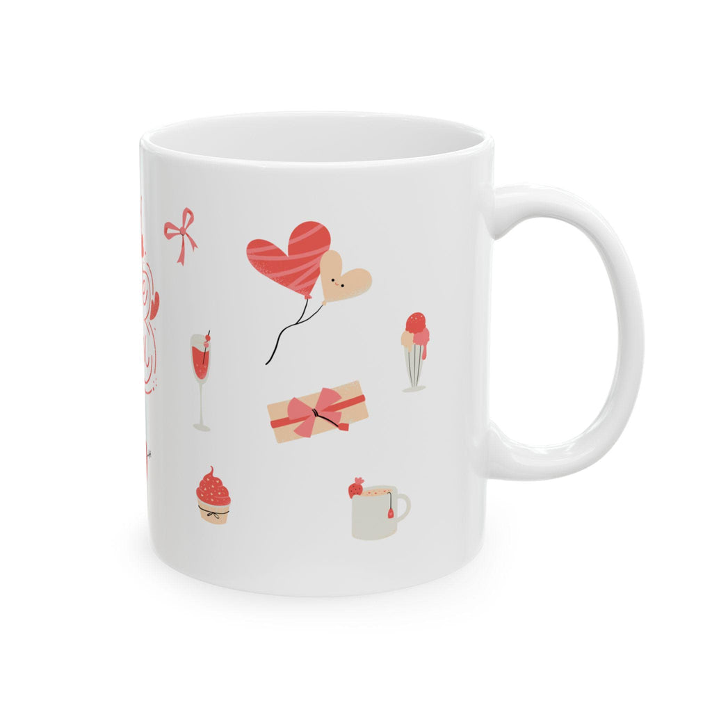 Romantic Heart Design Ceramic Mug, Valentine's Day Gift