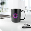 Neon Light Spiral Mug | Black Ceramic Coffee Cup