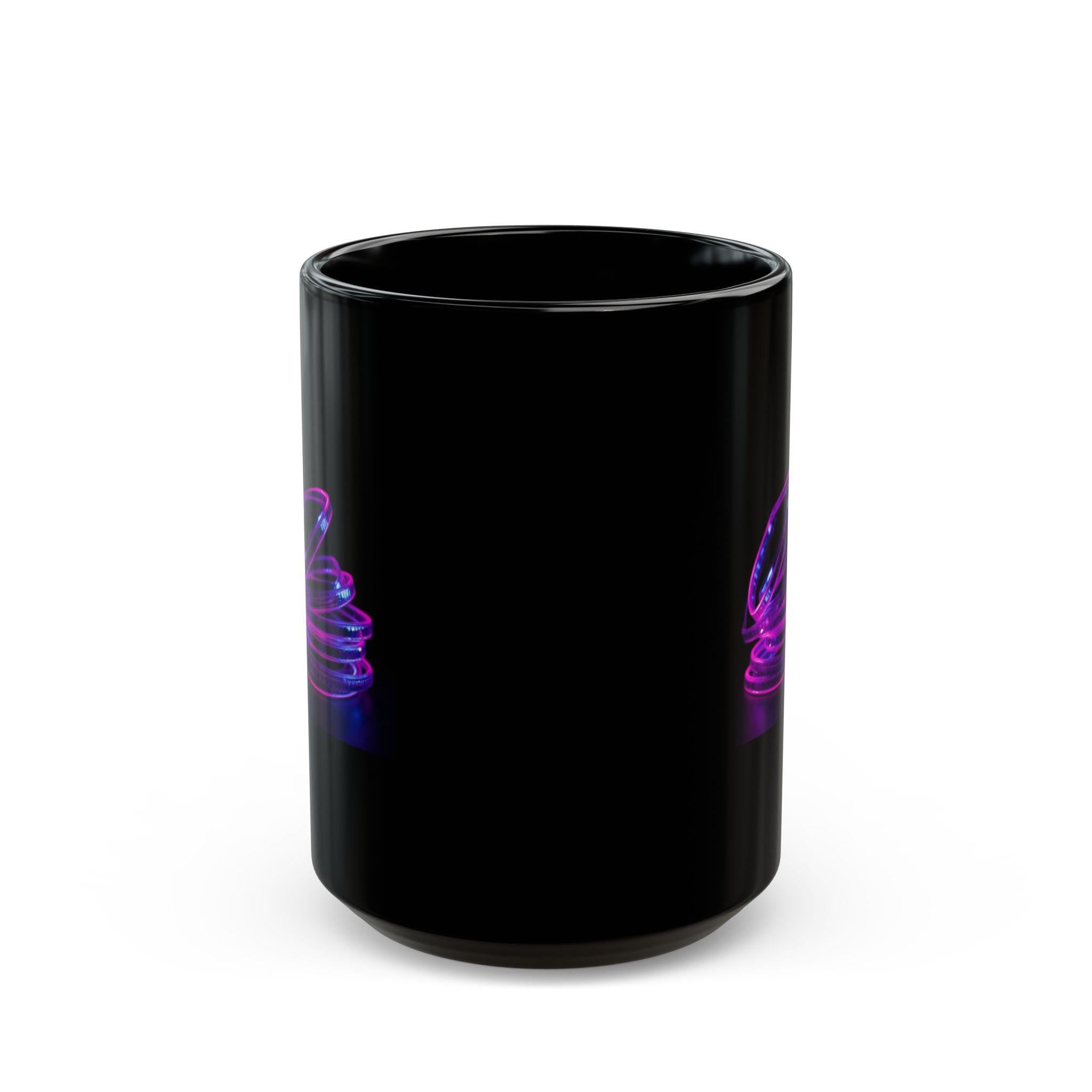 Neon Coil Stack Mug | Black Ceramic Coffee Cup