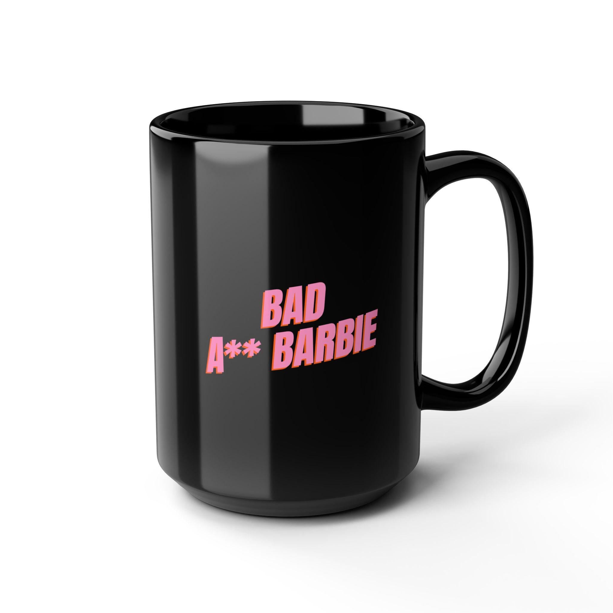 Bad A** Barbie Mug | Black Ceramic Coffee Cup