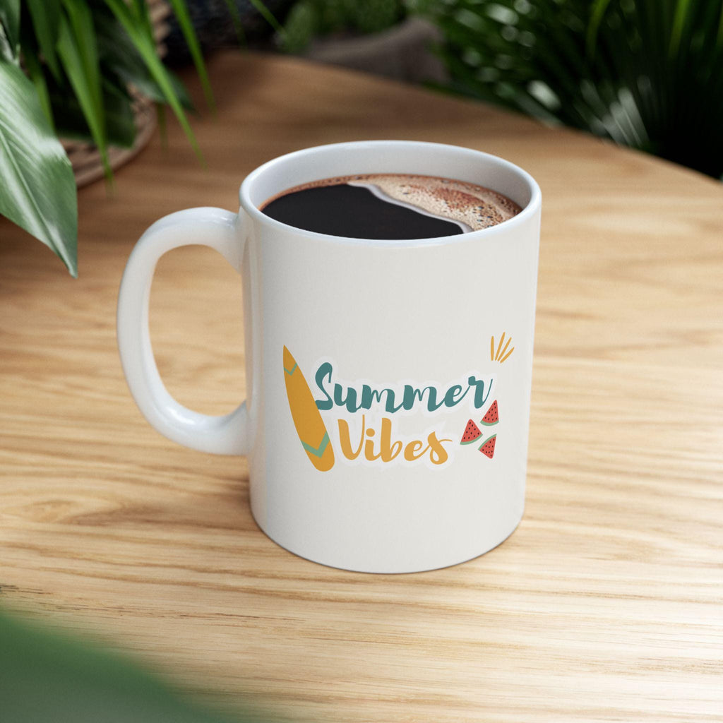 Summer Vibes Ceramic Coffee Mug: Beach Lover Gift, 11oz/15oz