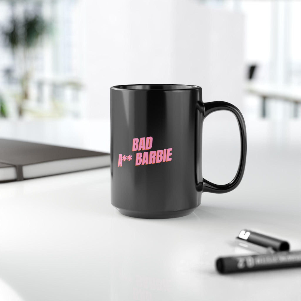 Bad A** Barbie Mug | Black Ceramic Coffee Cup