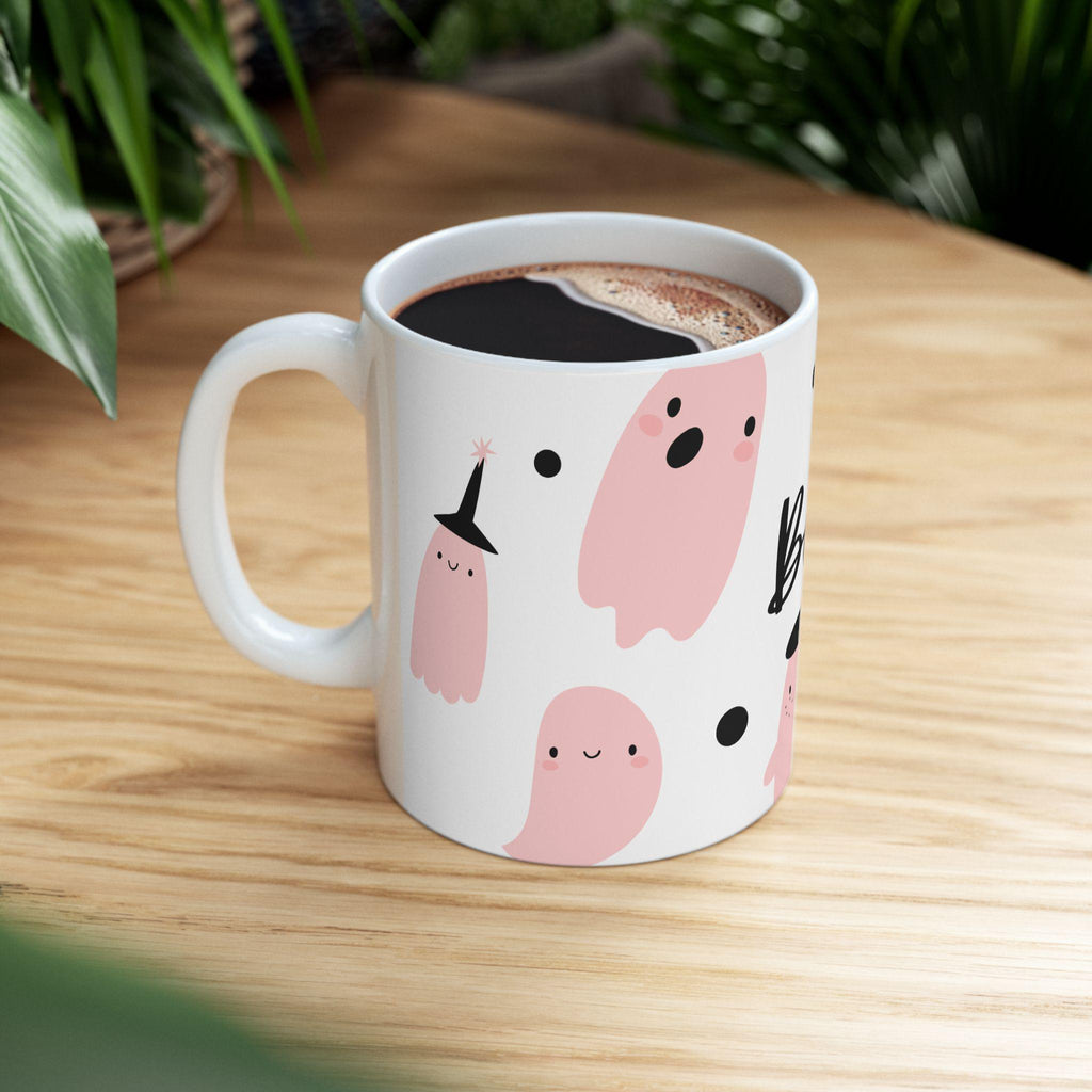 Cute Ghost Ceramic Coffee Mug, Spooky Halloween Decor