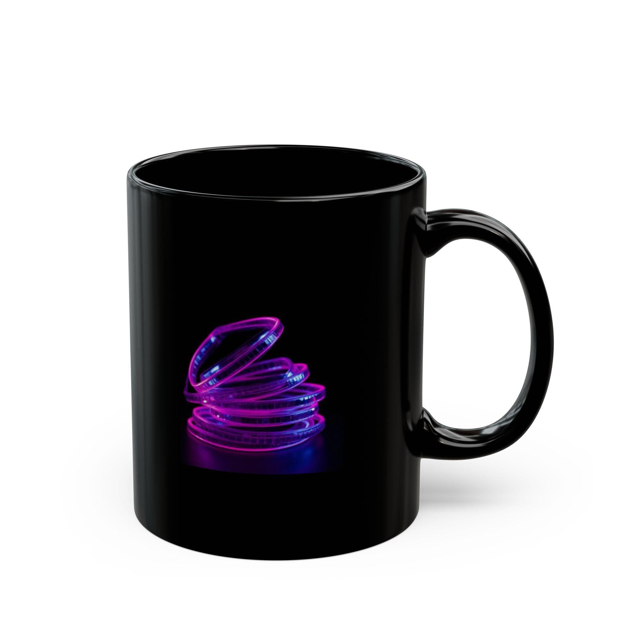 Neon Coil Stack Mug | Black Ceramic Coffee Cup