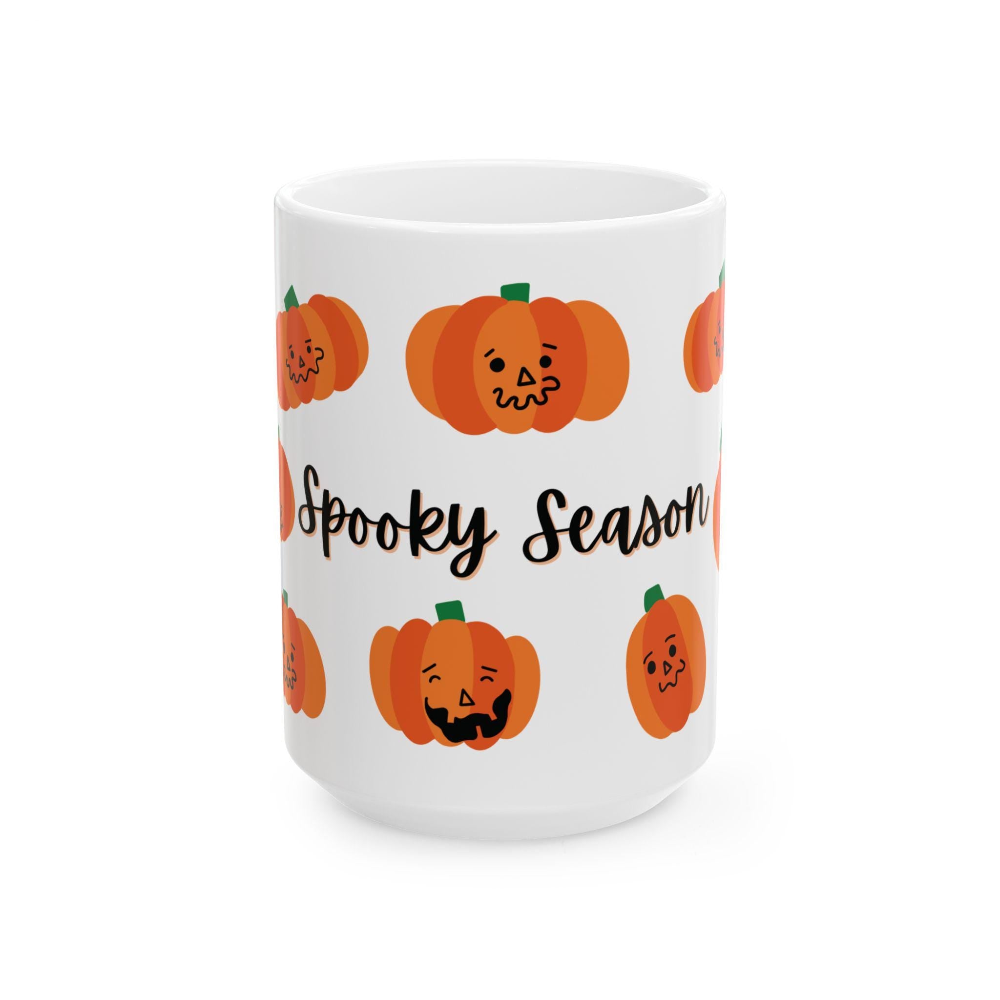 Spooky Season Pumpkin Ceramic Mug, Halloween Coffee Cup