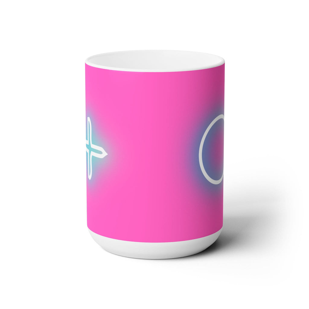 Tic Tac Toe (Pink) Ceramic Mug 15oz