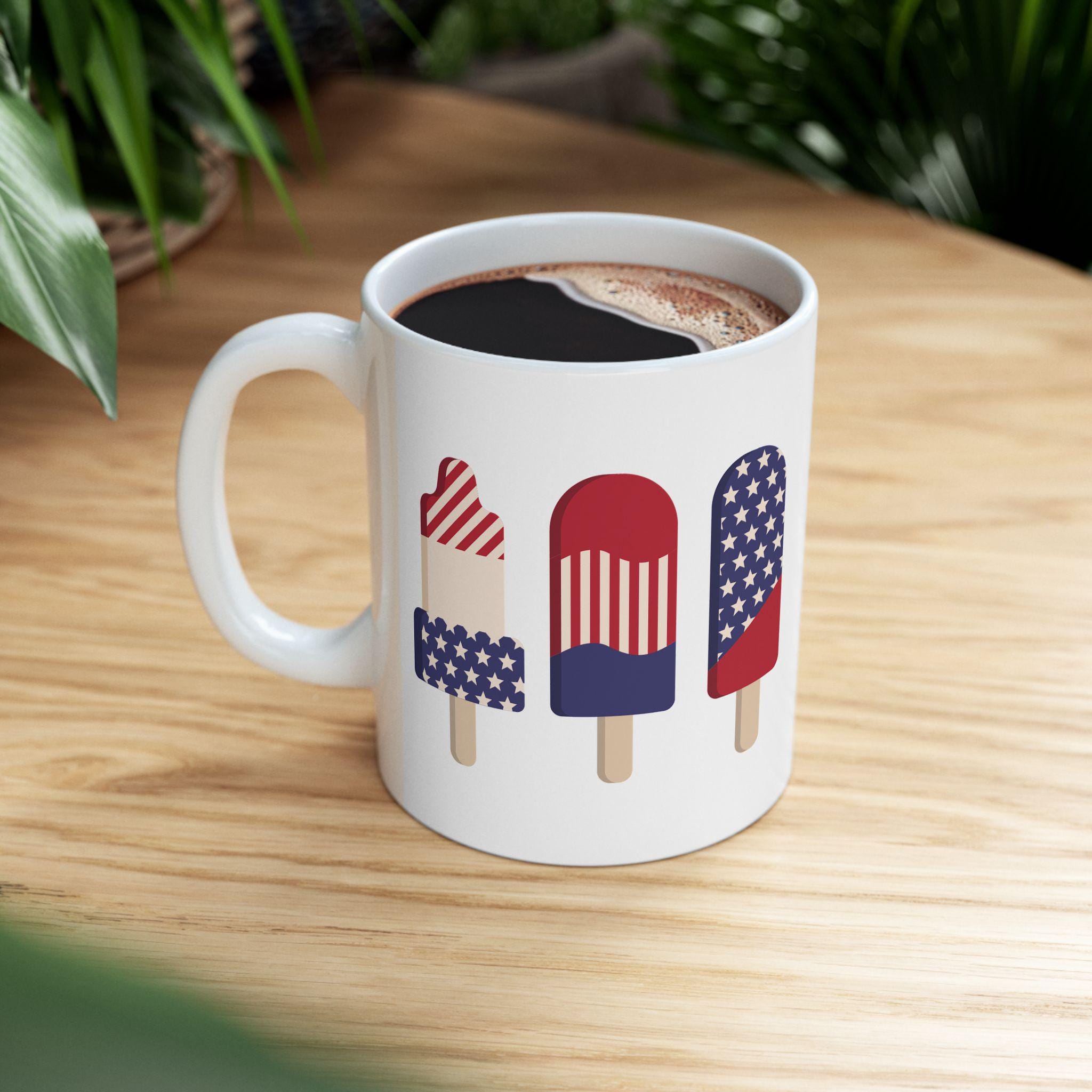 Patriotic Popsicle Mug: Americana 4th of July Coffee Cup