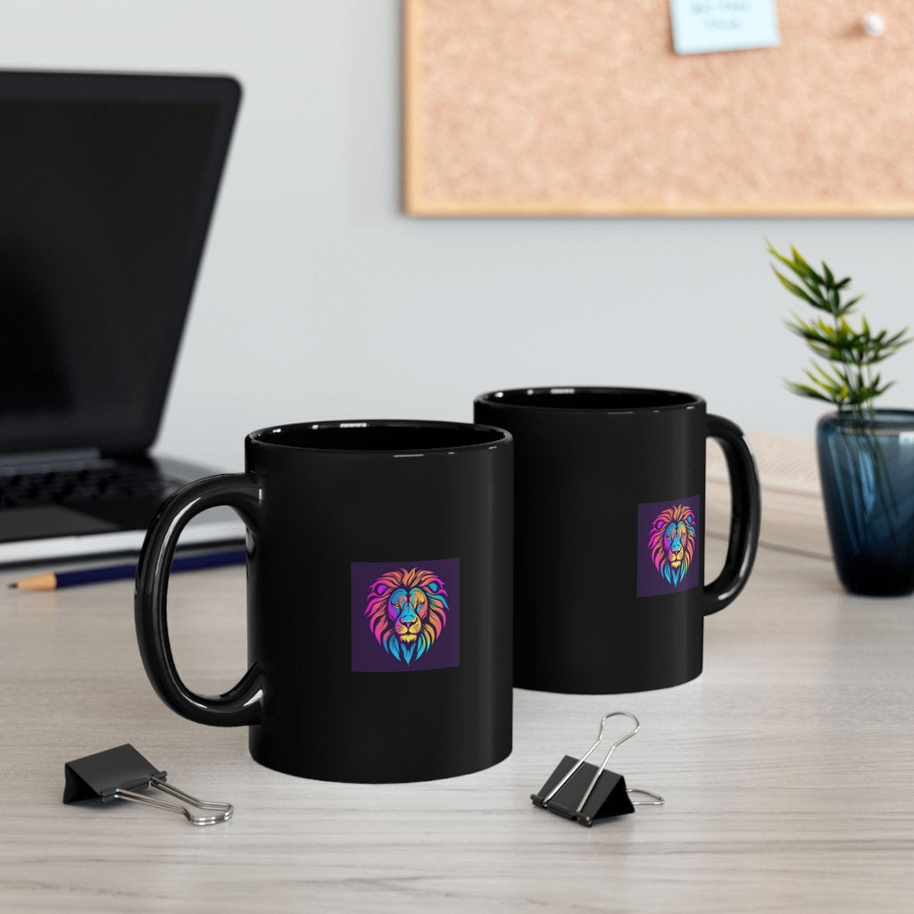 Colorful Lion Mug: Vibrant Coffee Cup, Animal Lover Gift