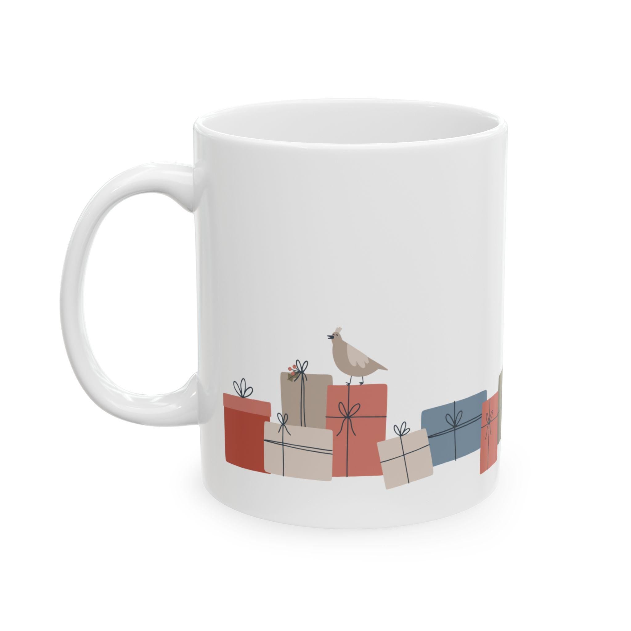 Stacked Holiday Presents Mug | Ceramic Coffee Cup, 11oz 15oz