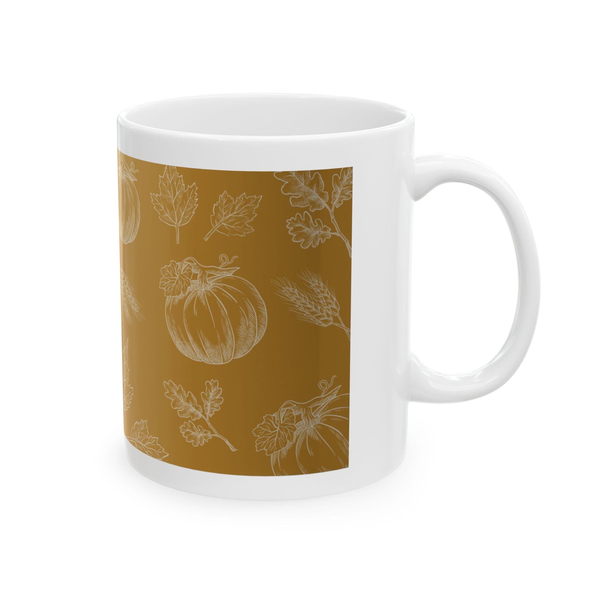 Rustic Floral Ceramic Coffee Mug: Cozy Fall Drinkware