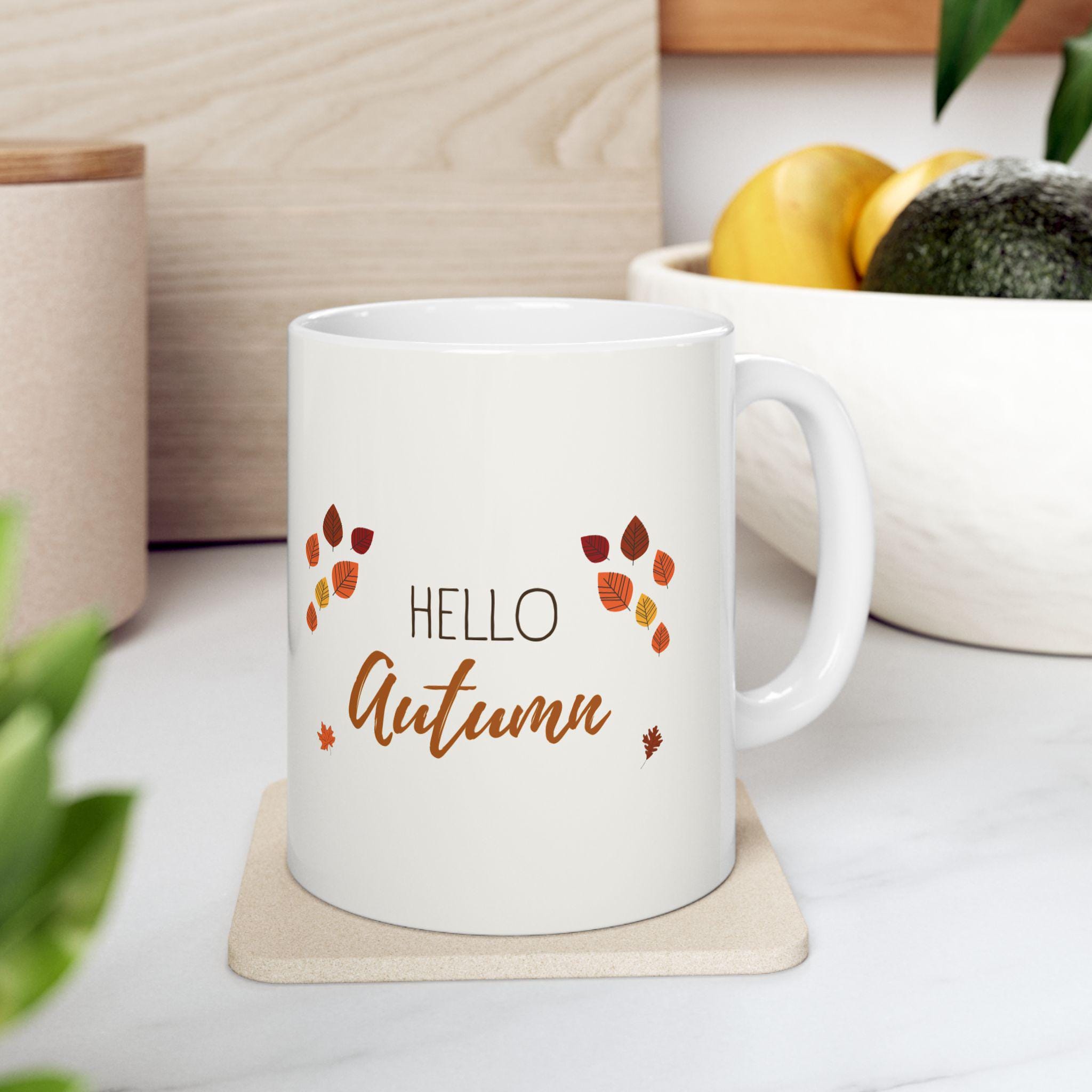 Fall Ceramic Coffee Mug: Cozy Autumn Decor, Nature Lover Gift