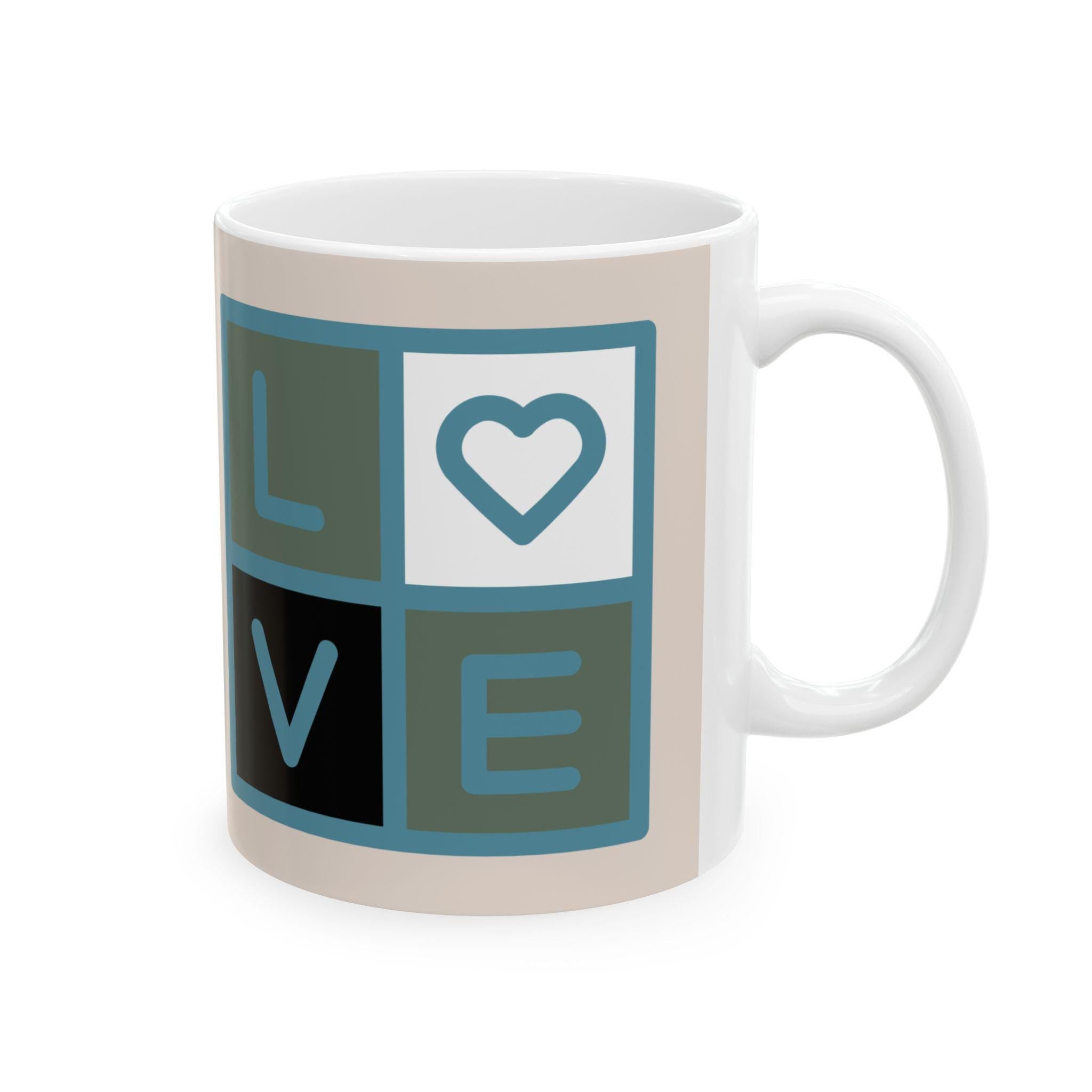 Love Design Ceramic Mug, Gift for Friends