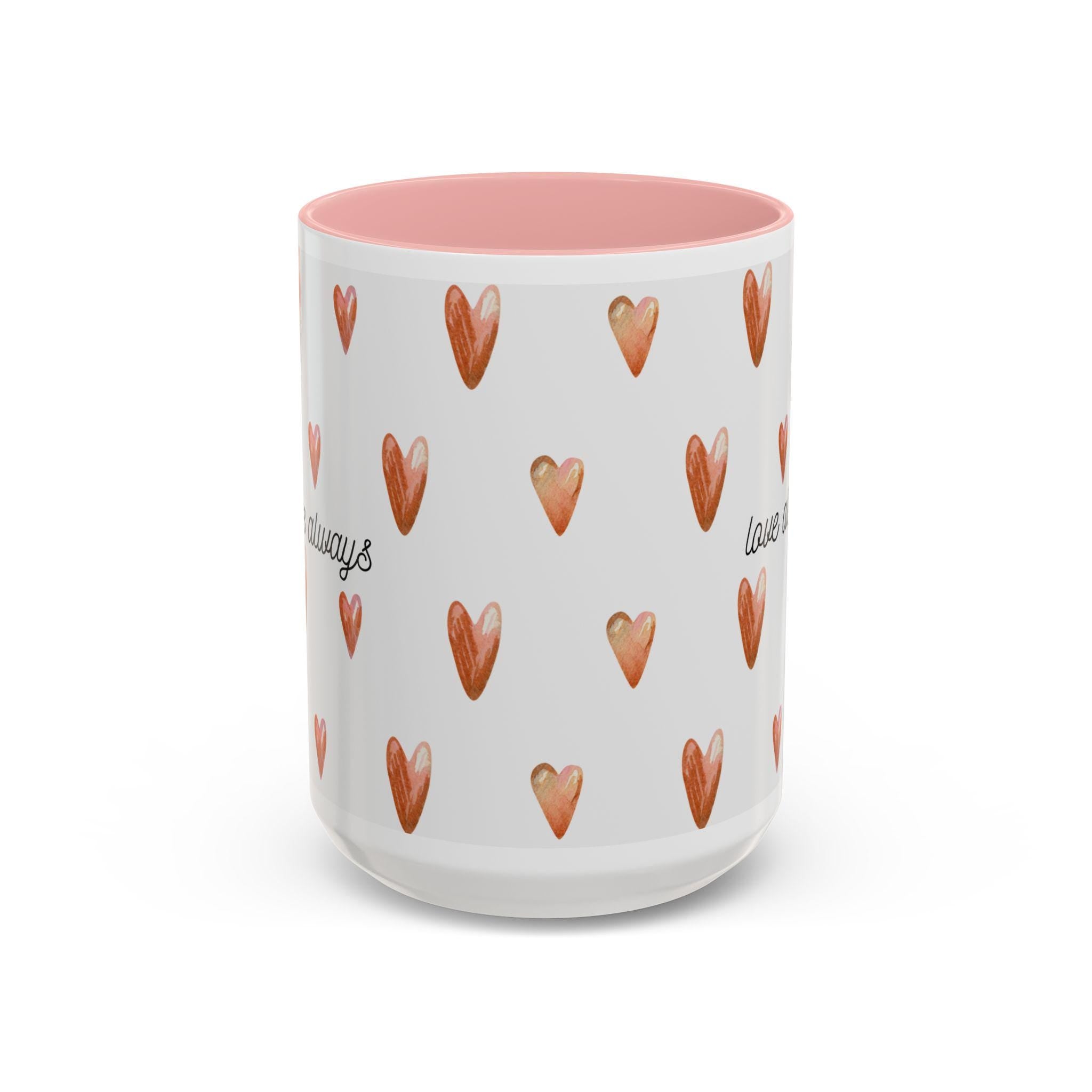 Heart Coffee Mug | 'Love Always' Accent Mug, Gift for Her