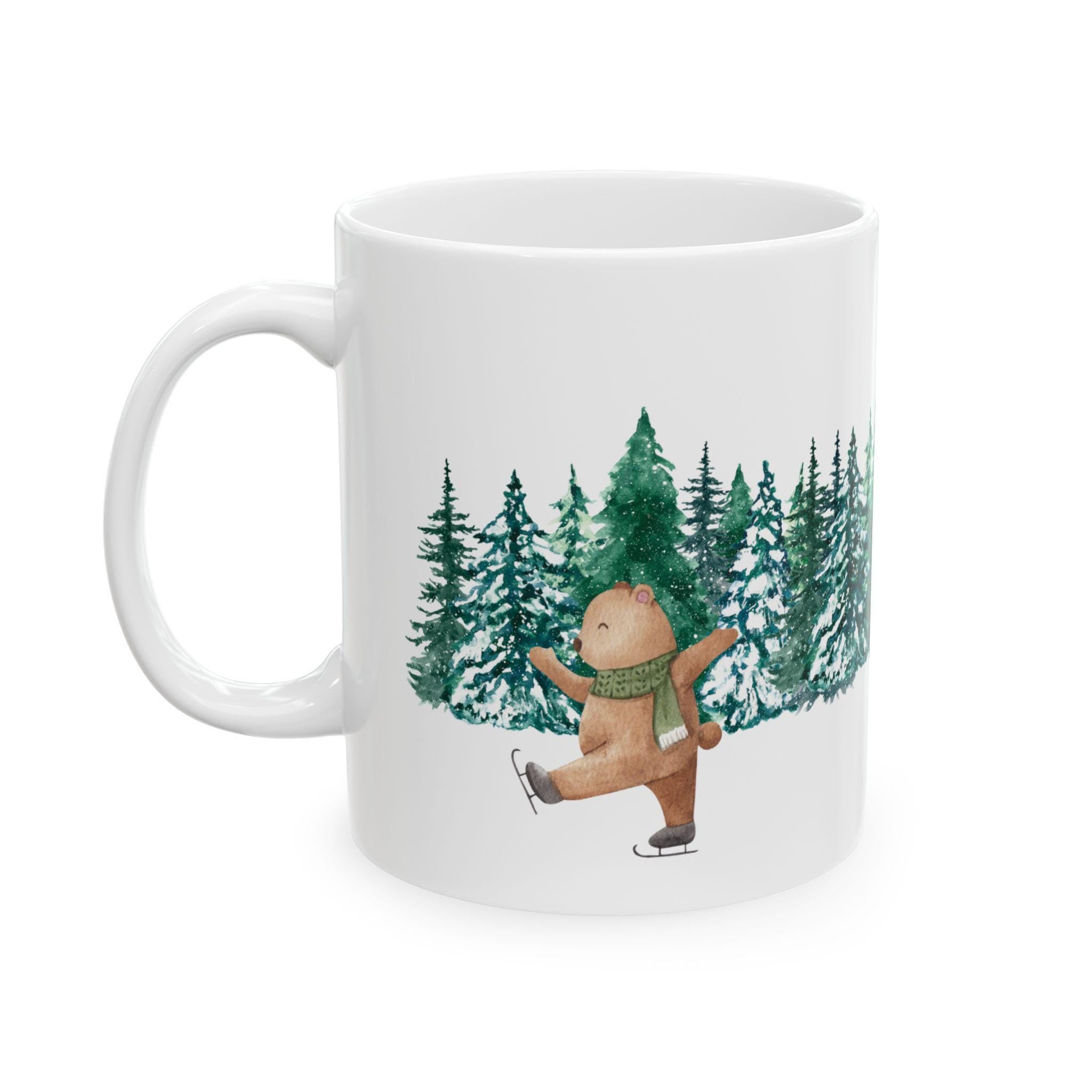 Forest Bear Ceramic Mug, Cozy Holiday Gift