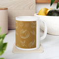Rustic Floral Ceramic Coffee Mug: Cozy Fall Drinkware