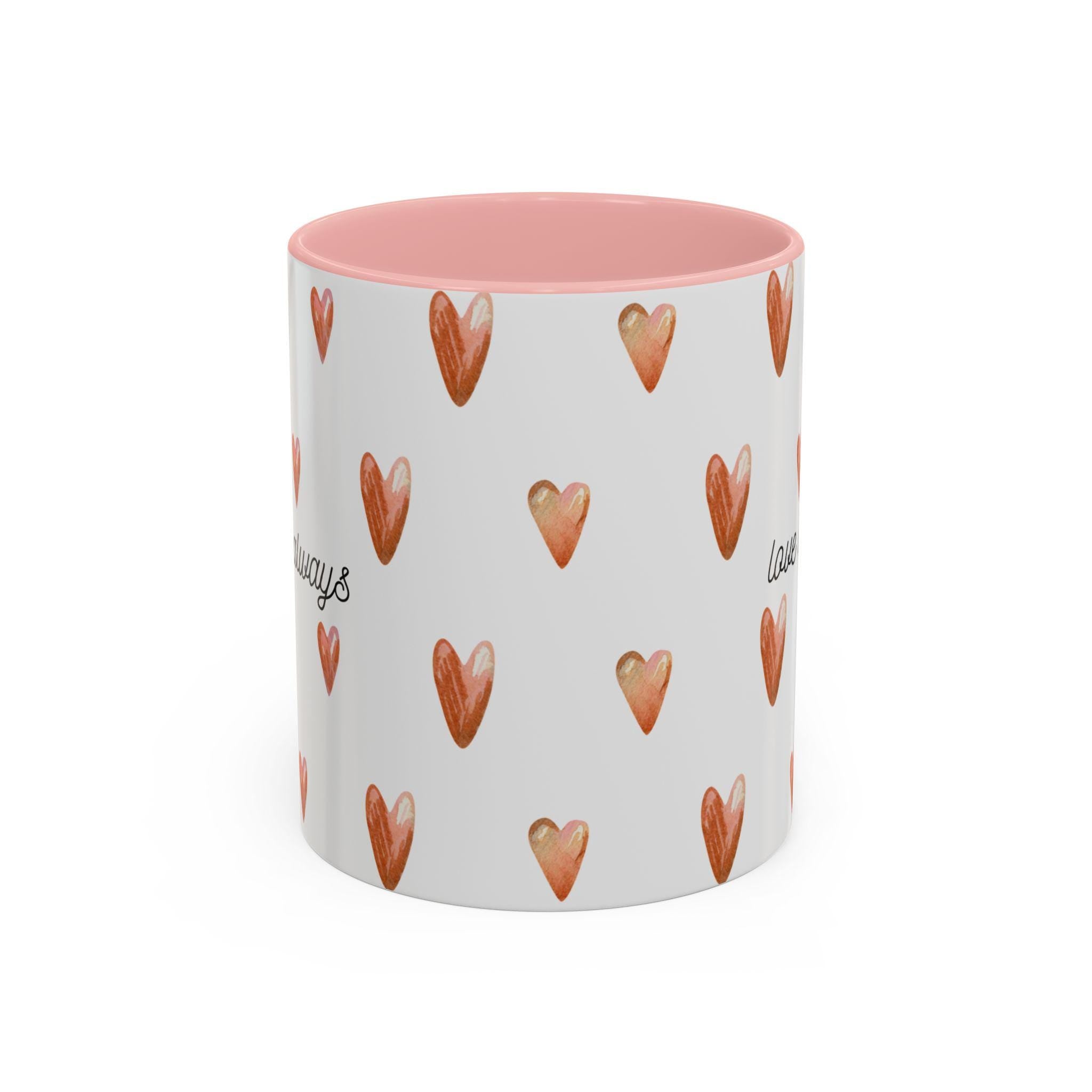 Heart Coffee Mug | 'Love Always' Accent Mug, Gift for Her