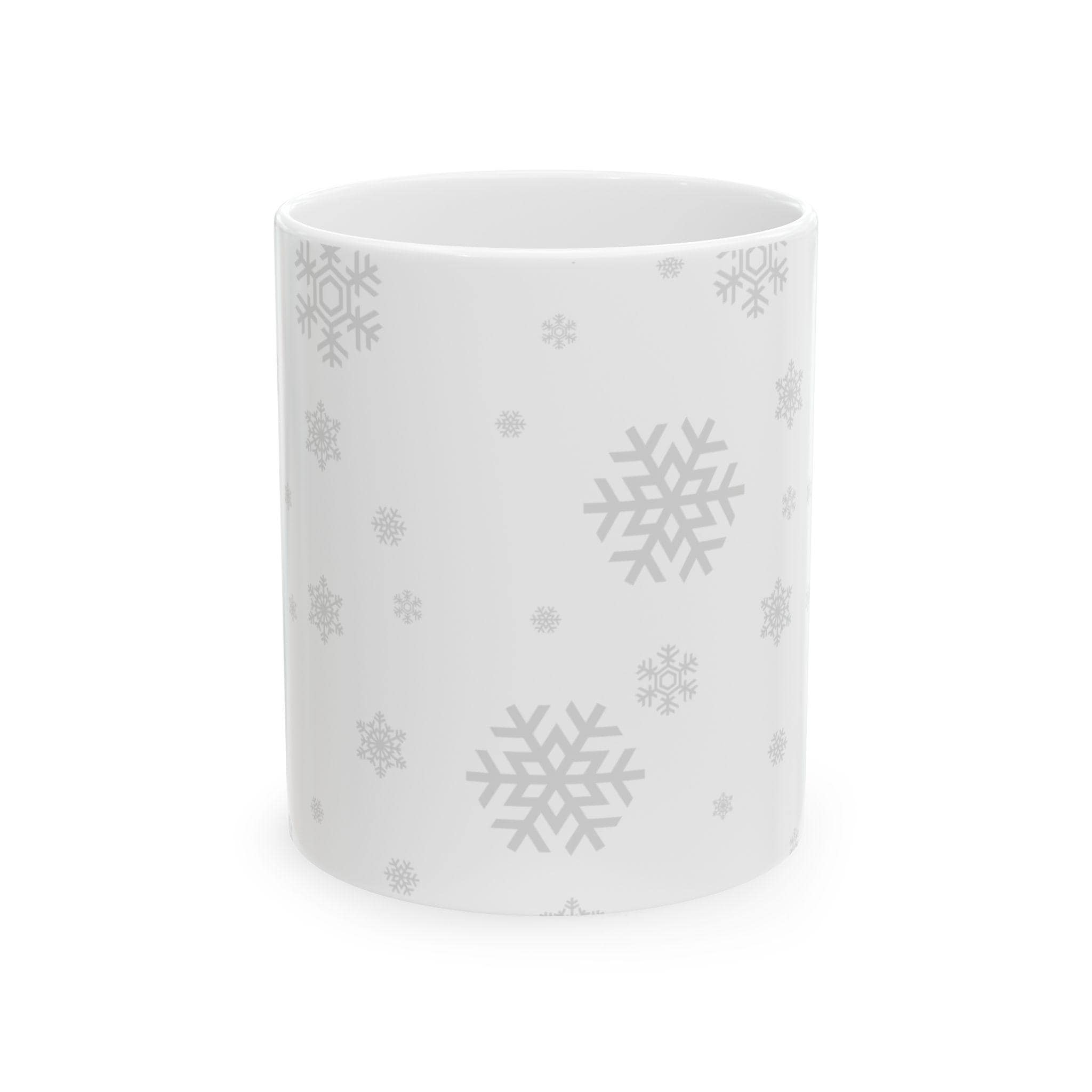 Silver Snowflake Pattern Mug | Ceramic Snowflakes Winter Mug