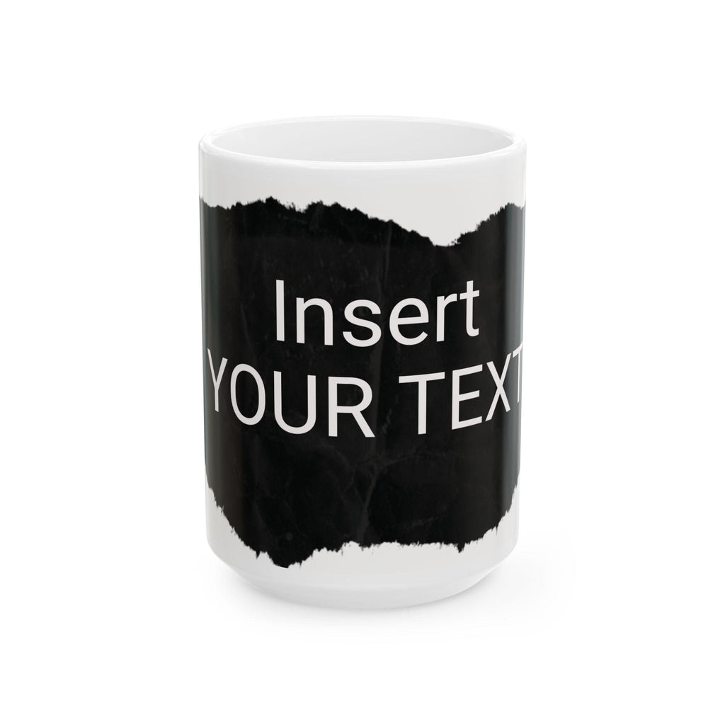 Customizable Black and White Ceramic Coffee Mug, Personalized Gift