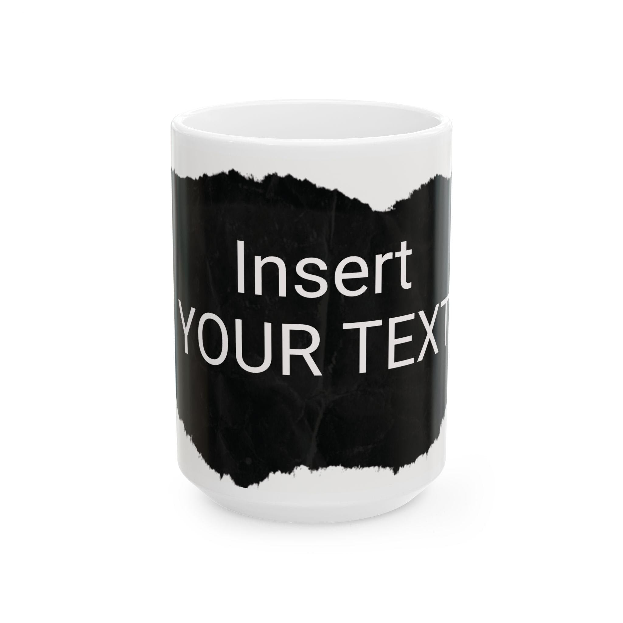 Customizable Black and White Ceramic Coffee Mug, Personalized Gift