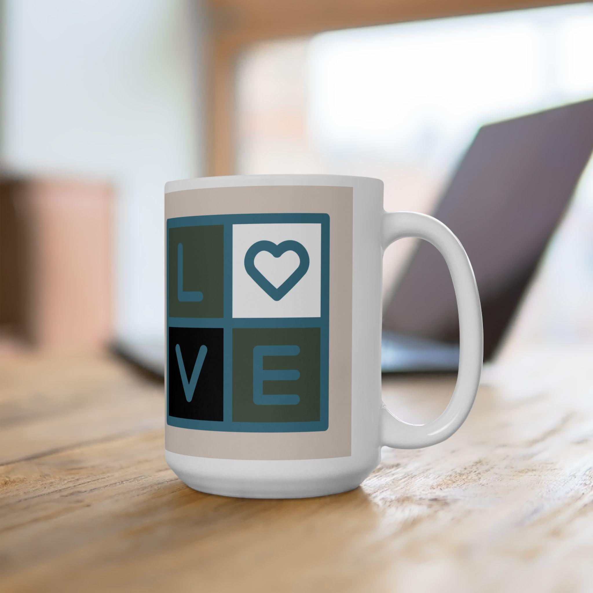 Love Design Ceramic Mug, Gift for Friends