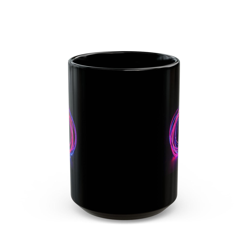 Neon Light Spiral Mug | Black Ceramic Coffee Cup