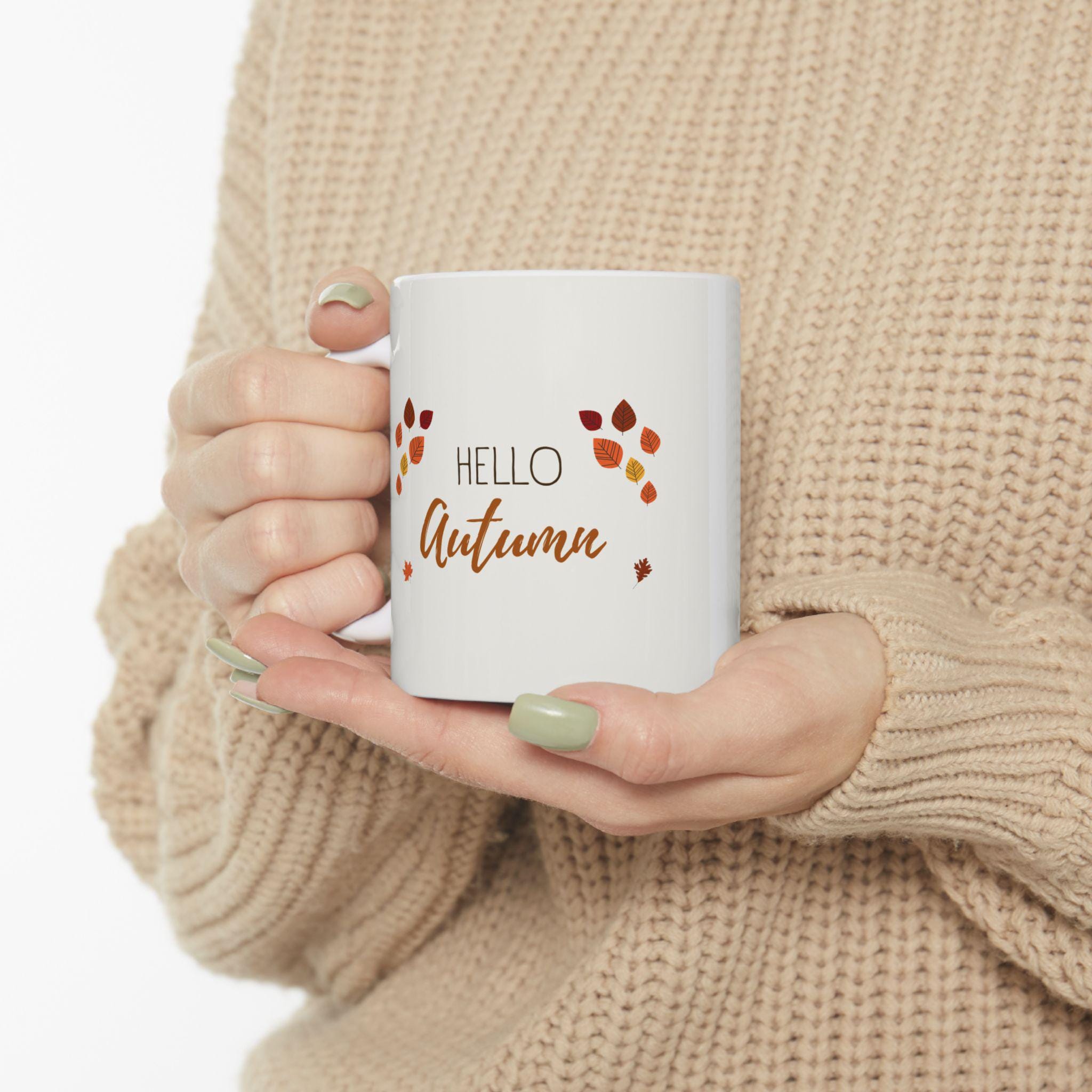 Fall Ceramic Coffee Mug: Cozy Autumn Decor, Nature Lover Gift