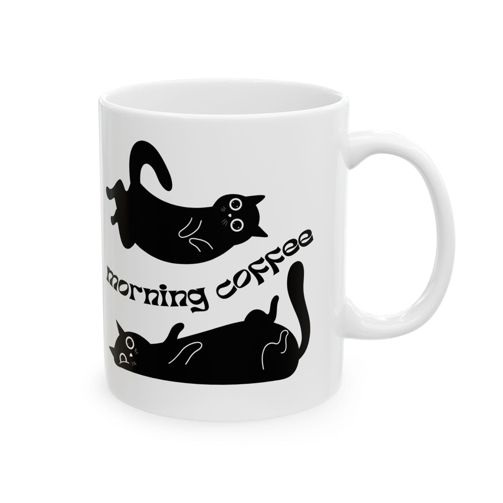 Black Cat Ceramic Mug – Funny Morning Coffee Cup for Cat Lovers