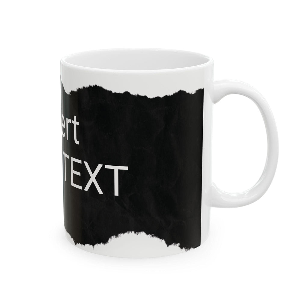 Customizable Black and White Ceramic Coffee Mug, Personalized Gift
