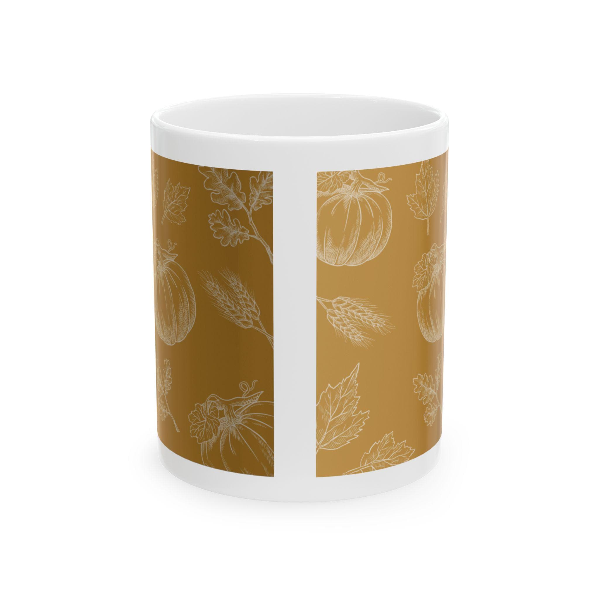 Rustic Floral Ceramic Coffee Mug: Cozy Fall Drinkware