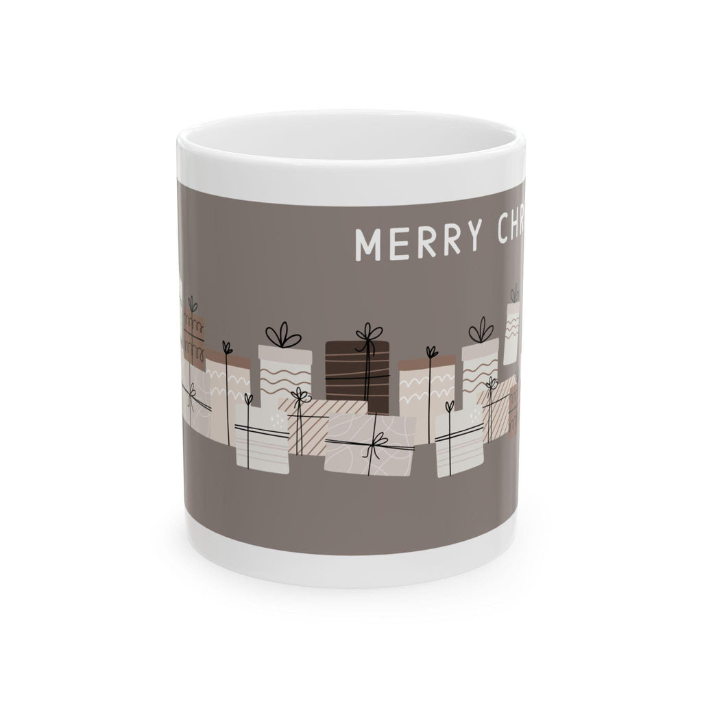 Neutral Wrapped Presents Christmas Mug | Ceramic Coffee Cup 11oz 15oz