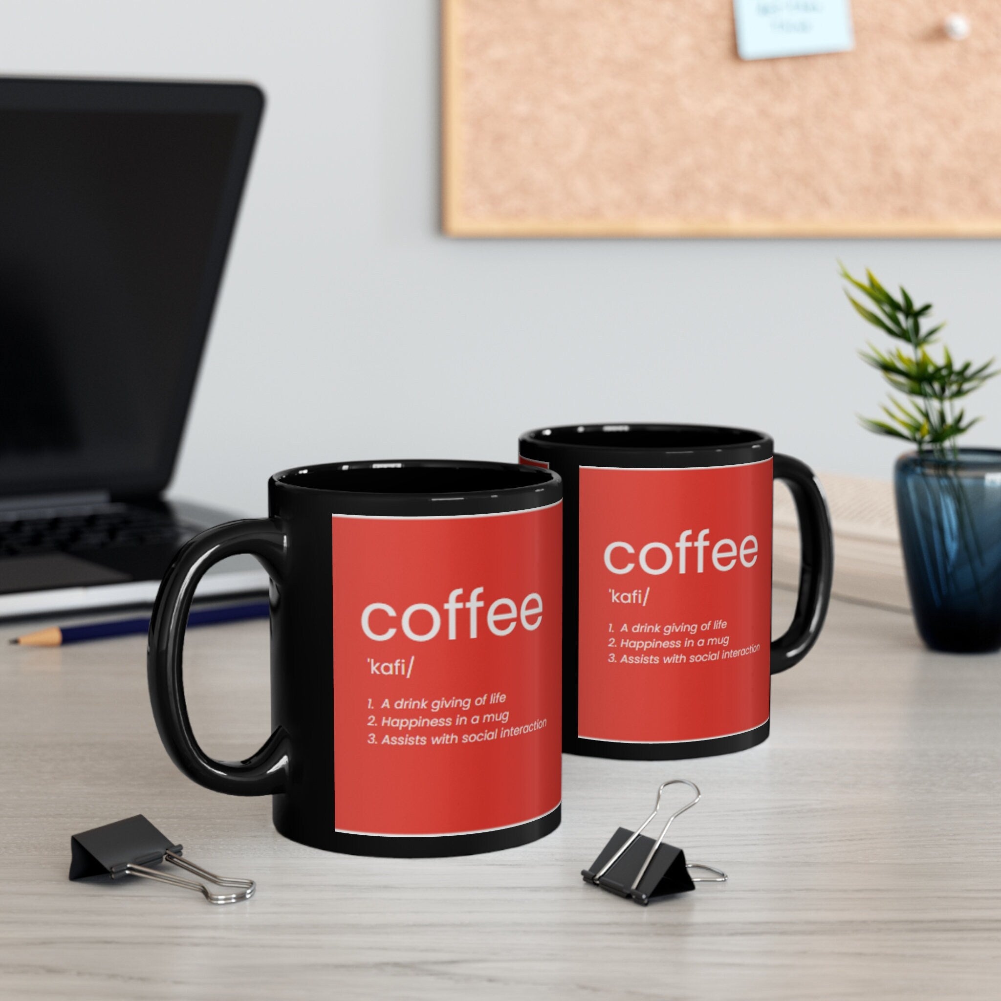 Definition of Coffee Black Mug (11oz, 15oz)