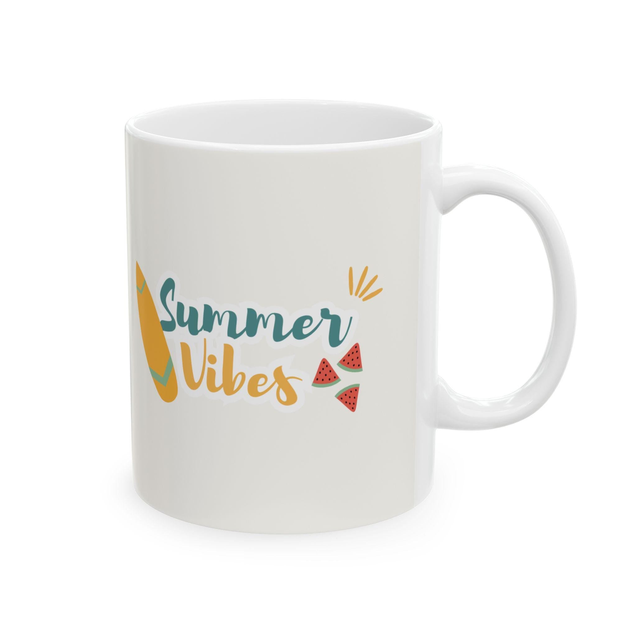 Summer Vibes Ceramic Coffee Mug: Beach Lover Gift, 11oz/15oz