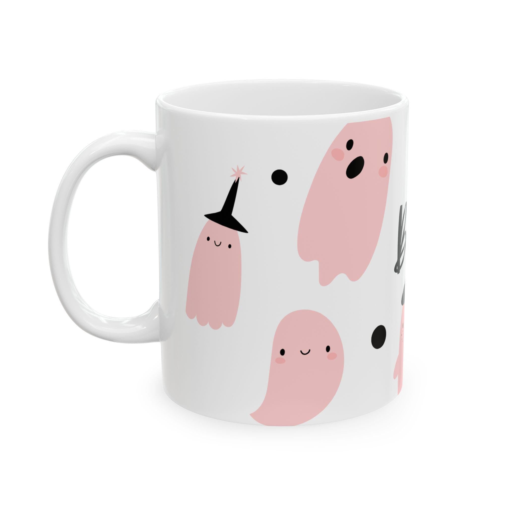 Cute Ghost Ceramic Coffee Mug, Spooky Halloween Decor
