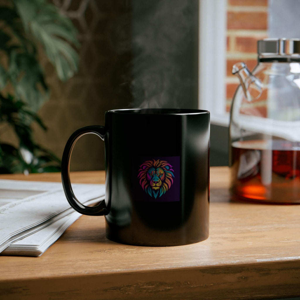 Colorful Lion Mug: Vibrant Coffee Cup, Animal Lover Gift
