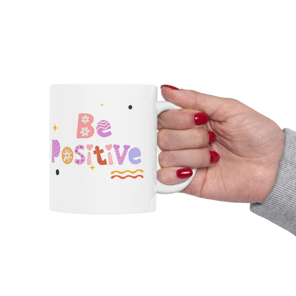 Positive Vibes Ceramic Coffee Mug: Inspirational Gift for Friends