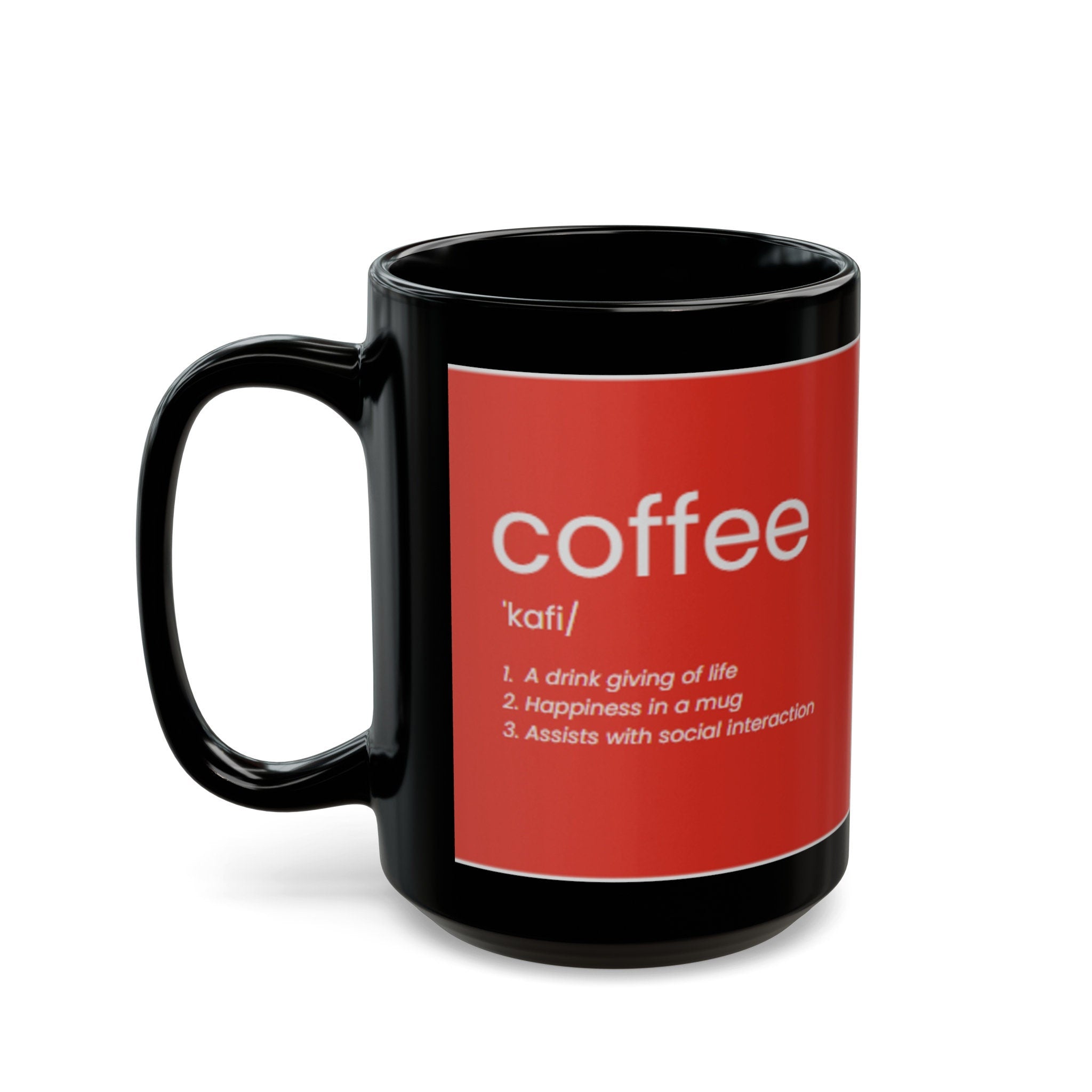 Definition of Coffee Black Mug (11oz, 15oz)