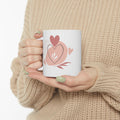 Floral Heart Ceramic Mug – Glossy Finish, Vibrant Colors