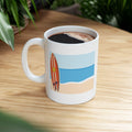 Beach Vibes Ceramic Mug: Surf-Inspired Coffee Cup