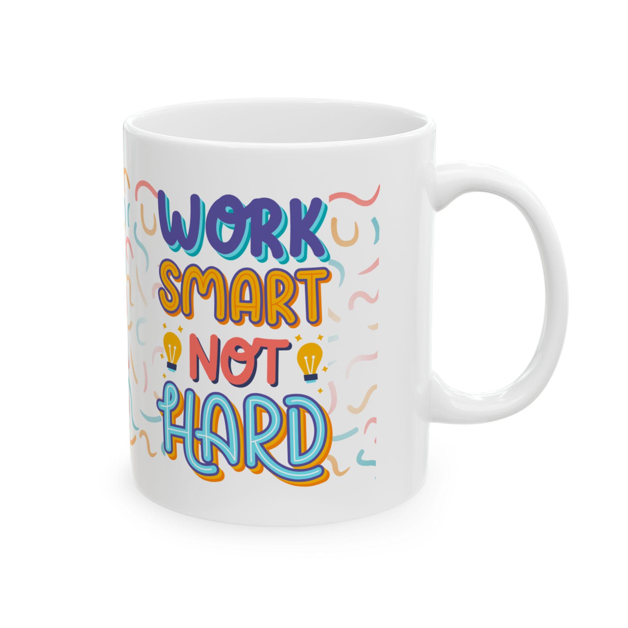Motivational Ceramic Mug – Work Smart Not Hard, Office Gift