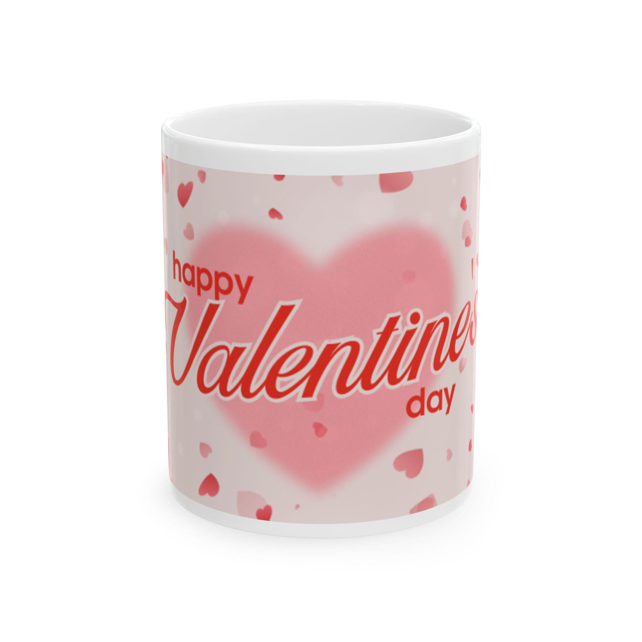 Happy Valentine's Day heart pattern  Mug -Ceramic coffee cup
