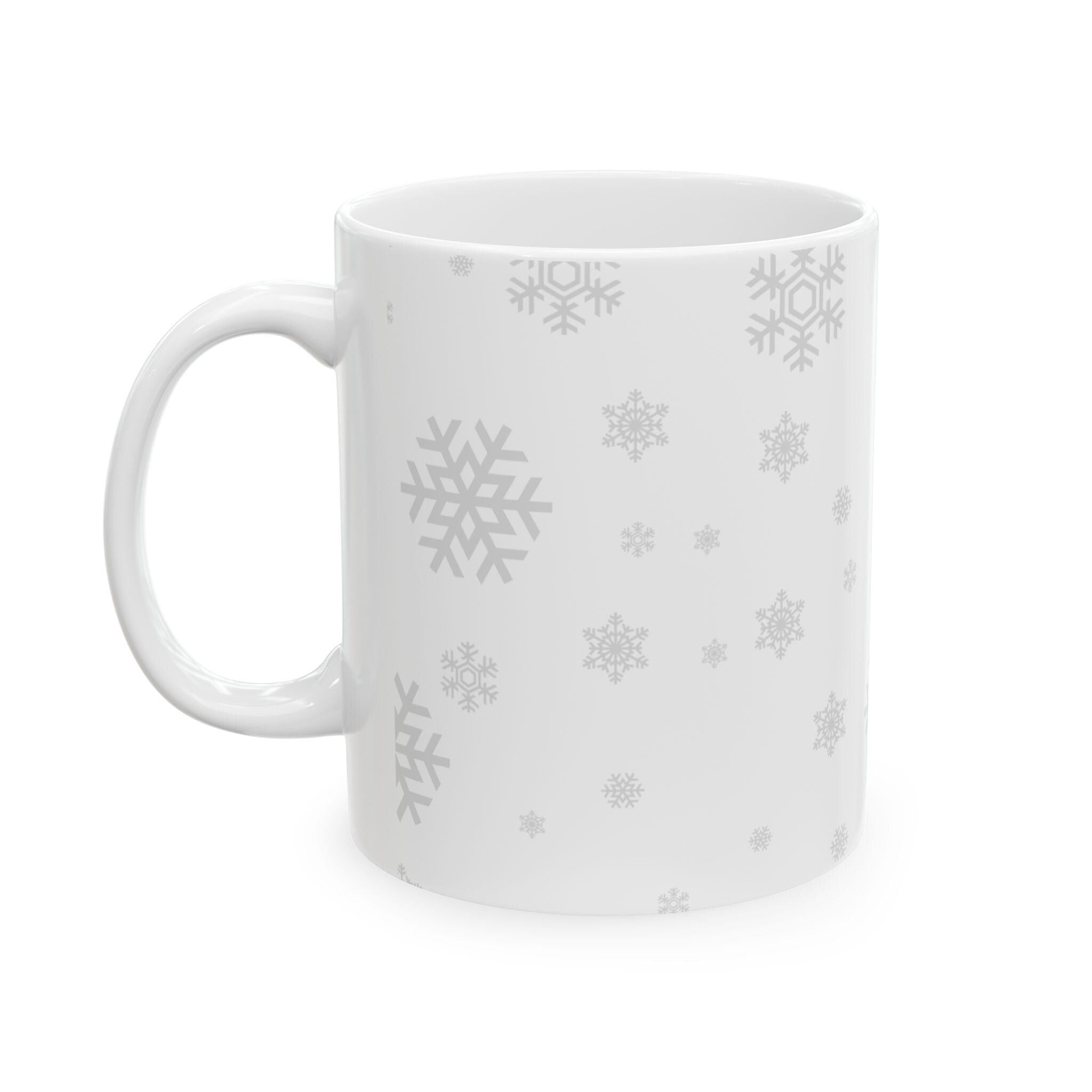 Silver Snowflake Pattern Mug | Ceramic Snowflakes Winter Mug