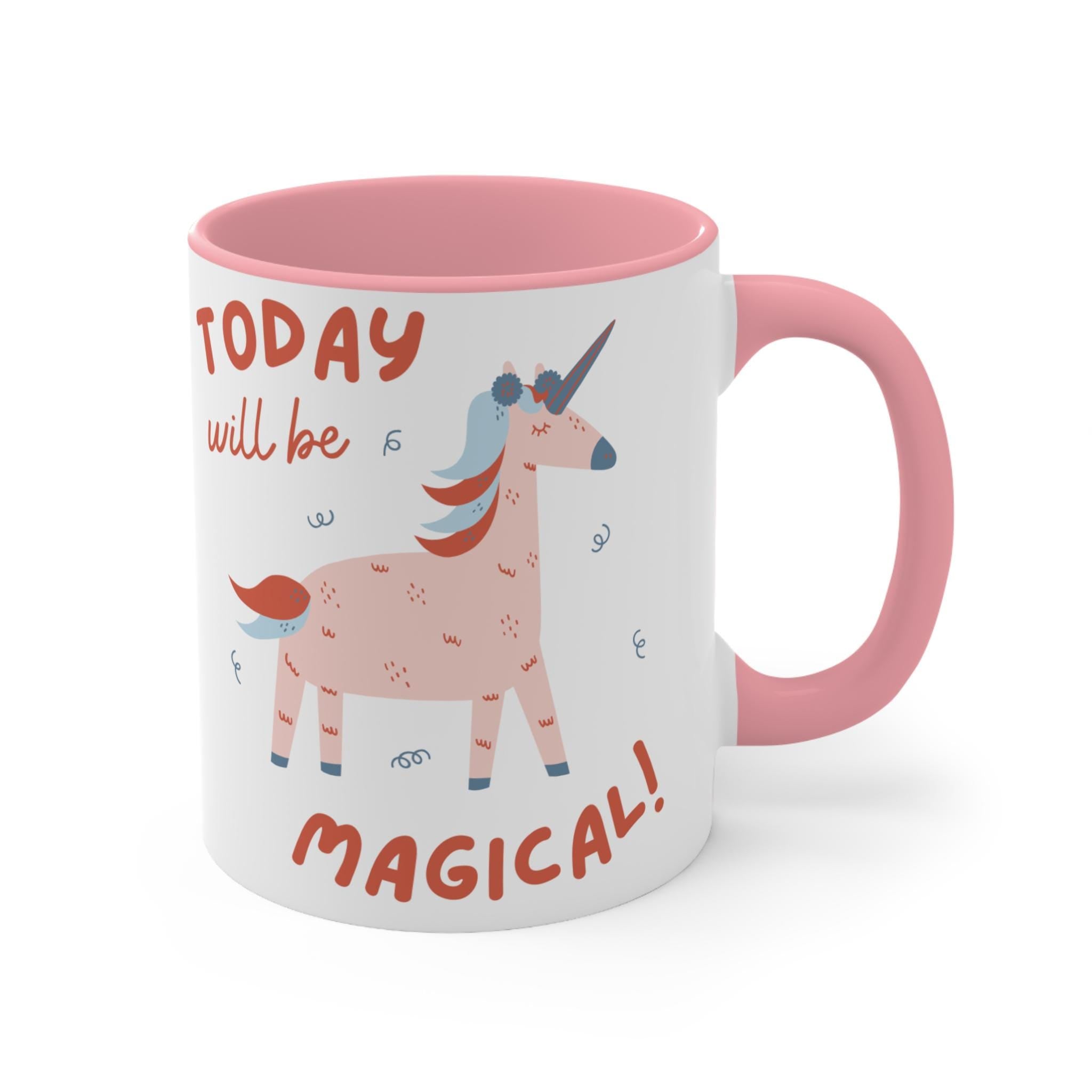 Magical Unicorn Accent Mug  Cheerful Gift for Kids and Adults, Unicorn Lovers, Birthday Celebration