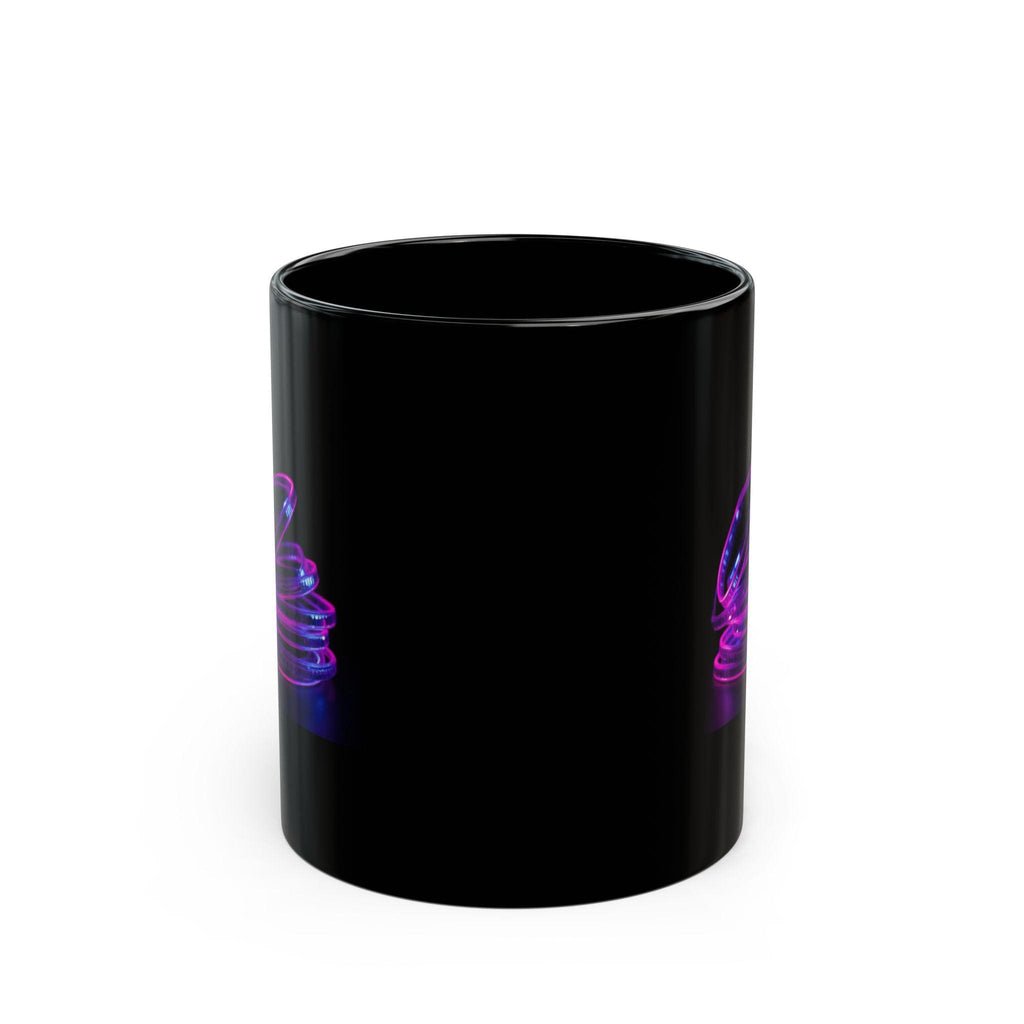 Neon Coil Stack Mug | Black Ceramic Coffee Cup