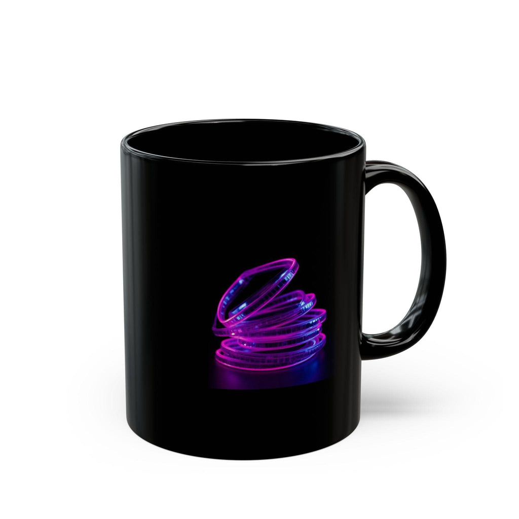 Neon Coil Stack Mug | Black Ceramic Coffee Cup