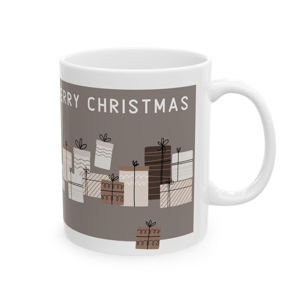 Neutral Wrapped Presents Christmas Mug | Ceramic Coffee Cup 11oz 15oz