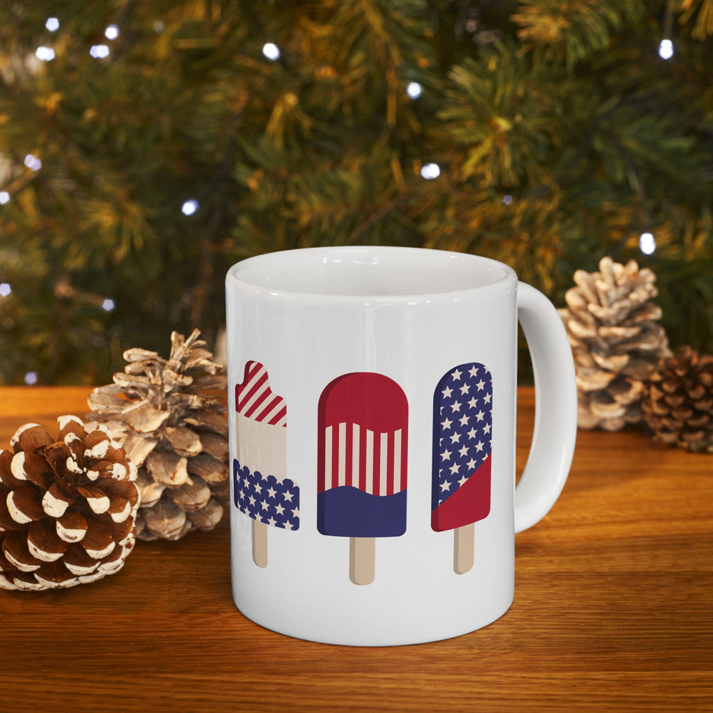 Patriotic Popsicle Mug: Americana 4th of July Coffee Cup