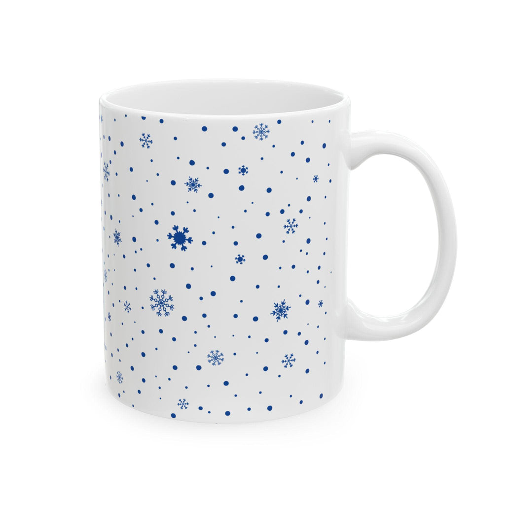 Blue Snowflake Pattern Mug | Ceramic Coffee Cup (11oz, 15oz)
